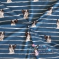 Preview: Baumwolljersey franzöische Bulldogge Streifen jeansblau dunkel weiß ~ Fräulein von Julie