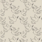 Preview: French Terry Paloma Friedenstaube ALLOVER beige ~ Cherry Picking