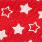 Preview: 3m Schrägband Baumwolle STERNE weiß & rot auf rot