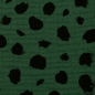 Preview: Musselin Jeron Punkte schwarz auf smaragd