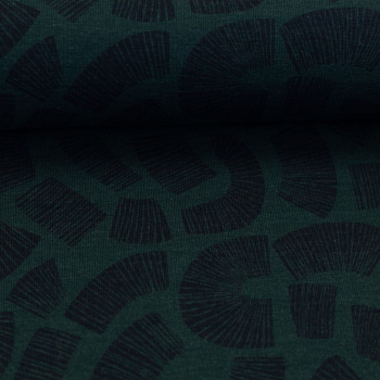 Modal French Terry Camino by Bienvenido Colorido Kurven Linien, smaragd