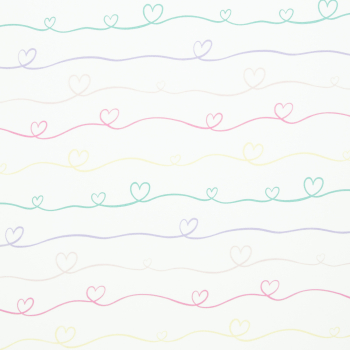 Jersey Scribble Hearts bunt weiß