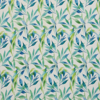 Rippjersey Blätter blau grün