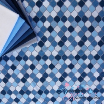 Lycklig Design Taste of Marrakech - Baumwolljersey Moroccan Kacheln blau