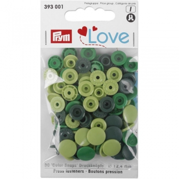 Prym Love Color Snaps RUND kiwi grün dunkelgrün [393001]