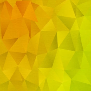 Baumwolljersey Gradient Polygone Kiwigrün-Goldgelb-Orange von Bienvenido Colorido
