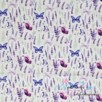 Musselin Thea Schmetterlinge Lavendel lila