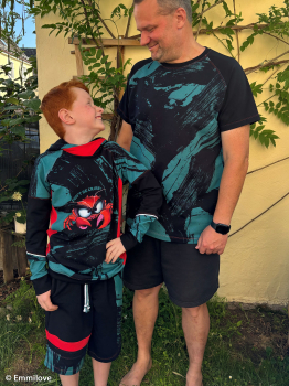 French Terry Eddy the Crab KOMBI by Thorsten Berger Grafisch smaragd