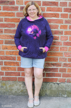 French Terry Deep Water PANEL Anglerfisch