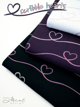 Jersey Scribble Hearts bunt dunkelblau