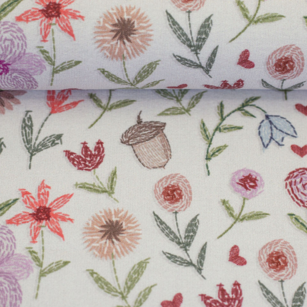 French Terry Embroidery Flowers by Christiane Zielinski Blumen