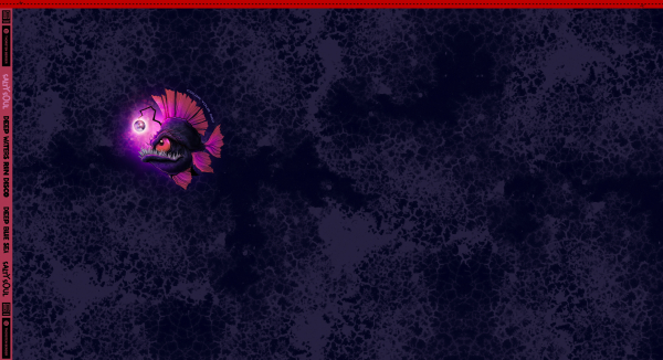 French Terry Deep Water PANEL Anglerfisch