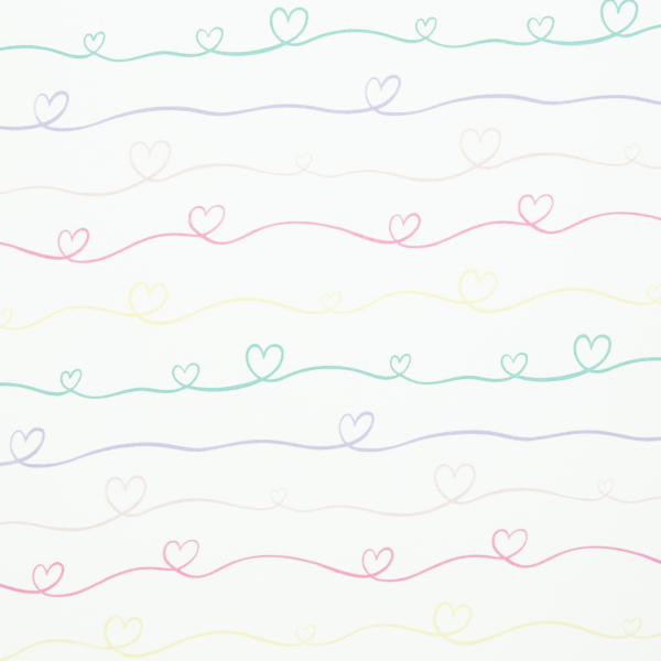 Jersey Scribble Hearts bunt weiß