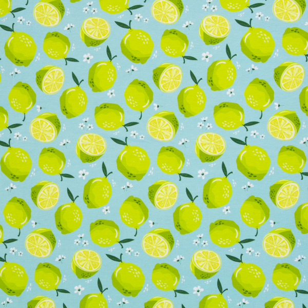 Jersey Melody Limetten auf blau