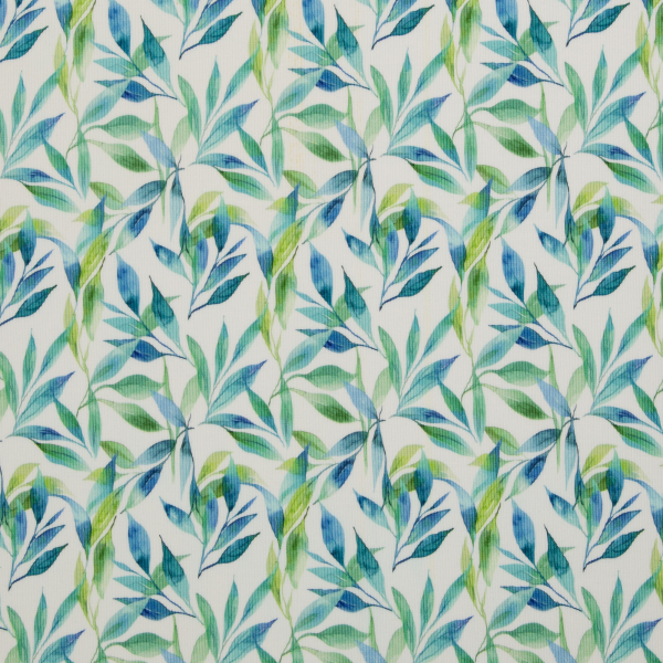 Rippjersey Blätter blau grün