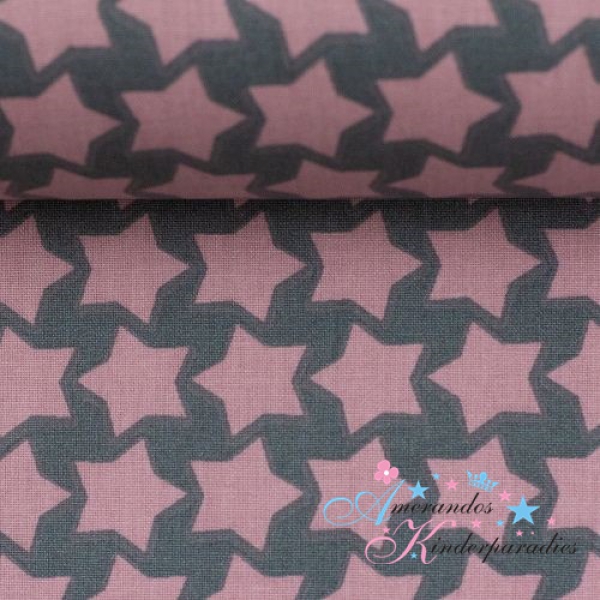 Baumwolle beschichtet- Farbenmix Staaars rosa grau