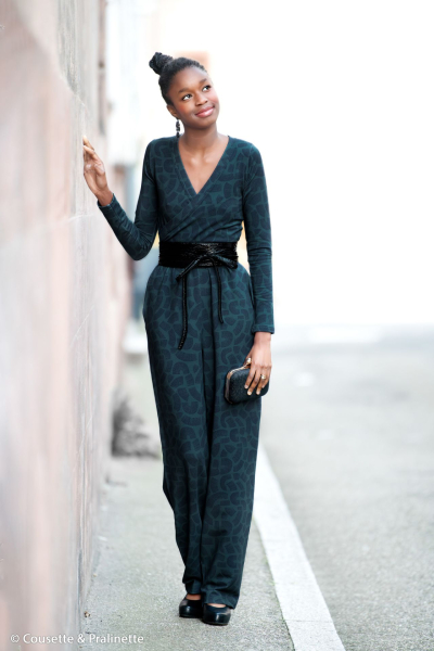 Modal French Terry Camino by Bienvenido Colorido Kurven Linien, smaragd