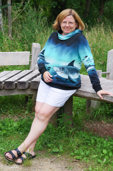 French Terry Shark Tank PANEL Haie groß by Thorsten Berger