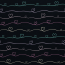 Jersey Scribble Hearts bunt dunkelblau